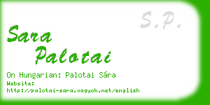 sara palotai business card