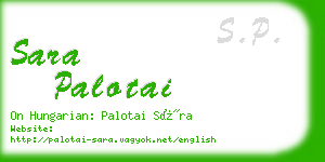 sara palotai business card